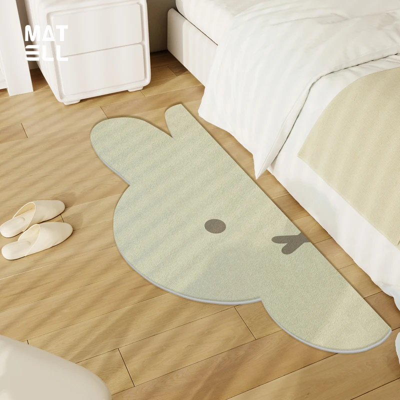 VIKAMA لطيف الأرنب الفتيات Heartfelt السرير البساط لعبة لينة غرفة نوم دراسة خزانة غرفة الكرتون مخطط السجاد ديكور المنزل