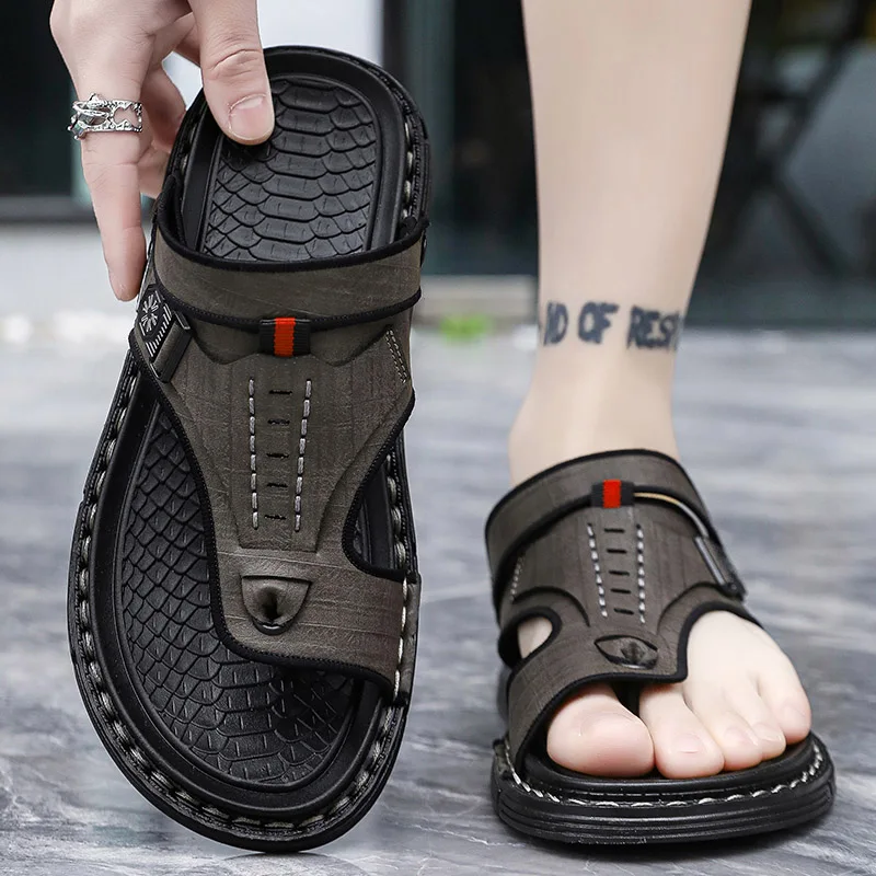 Flip flops casual sandals summer new outdoor anti slip waterproof beach shoes fashion soft sole breathable dual-purpose slippers