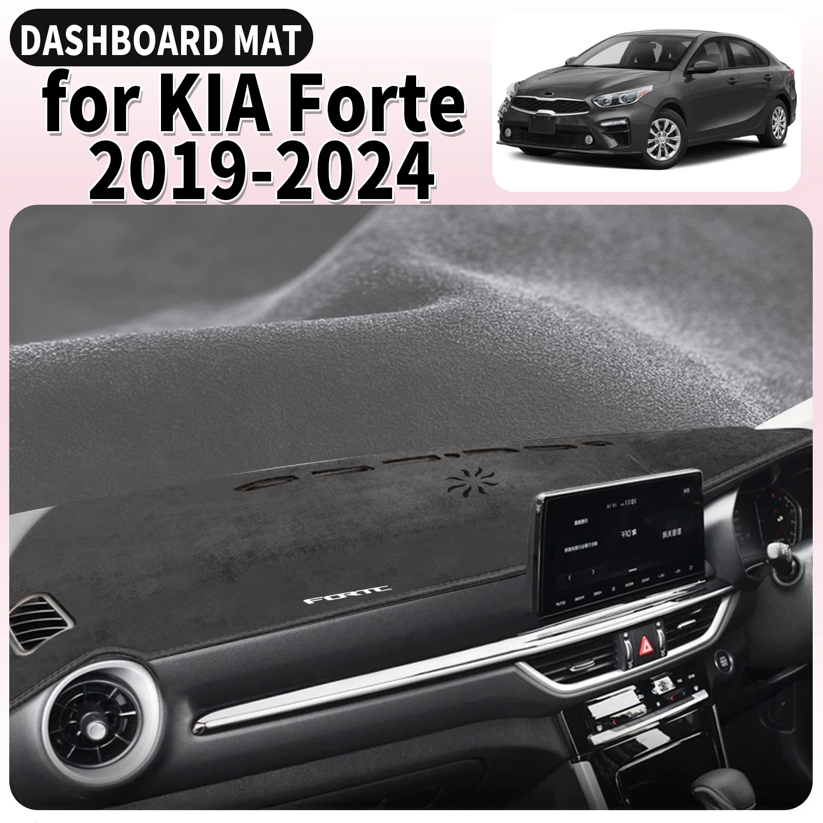 

fit for KIA Forte 2019 2020 2021 2022 2023 2024 Car Accessories Dashmat Protective Carpet DashMat Sunshade Dashboard Cover Pad