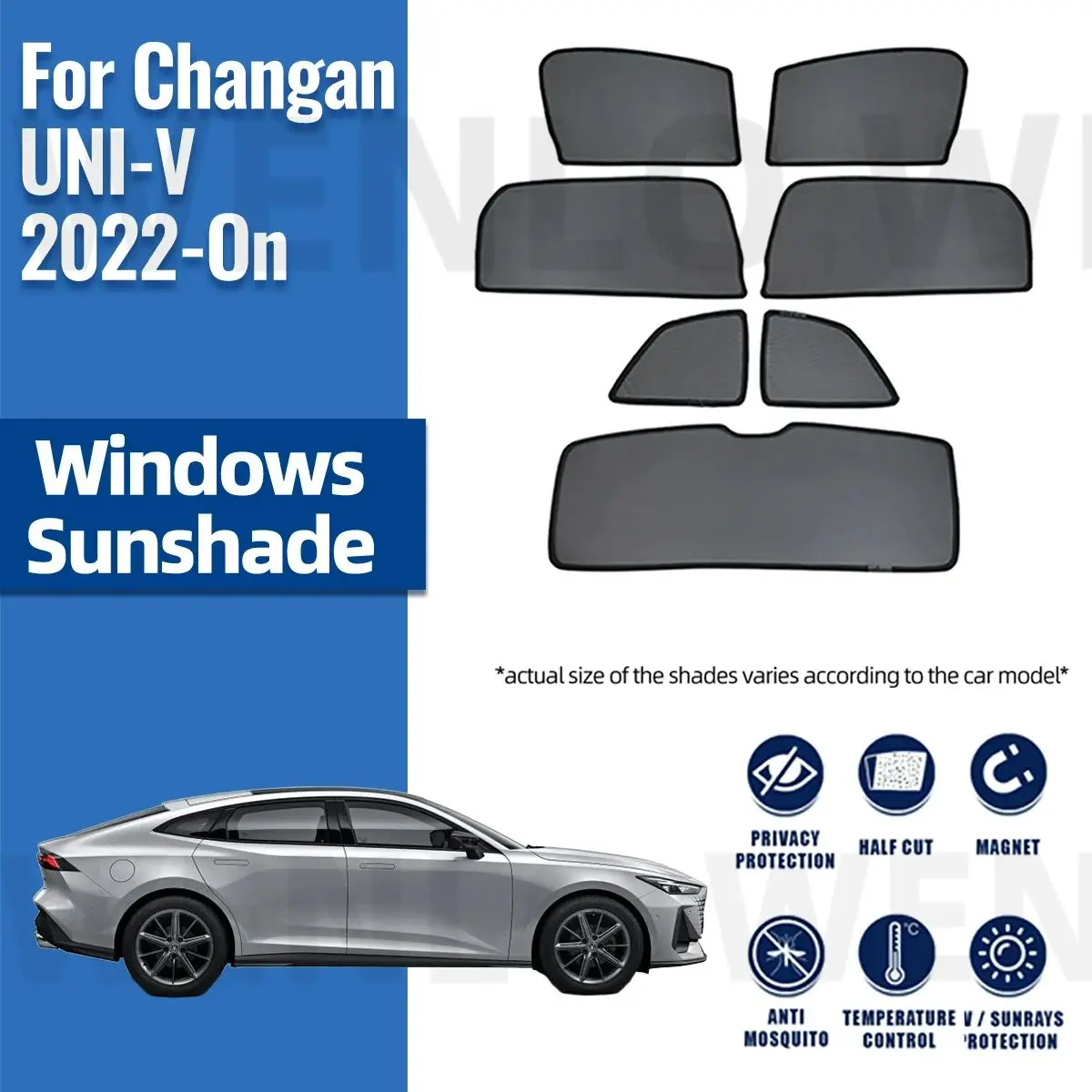 

For Changan UNI-V 2024 2023 2022 Car Sun Visor Accessories Window Windshield Cover Sunshade Curtain Mesh Shade Blind Custom