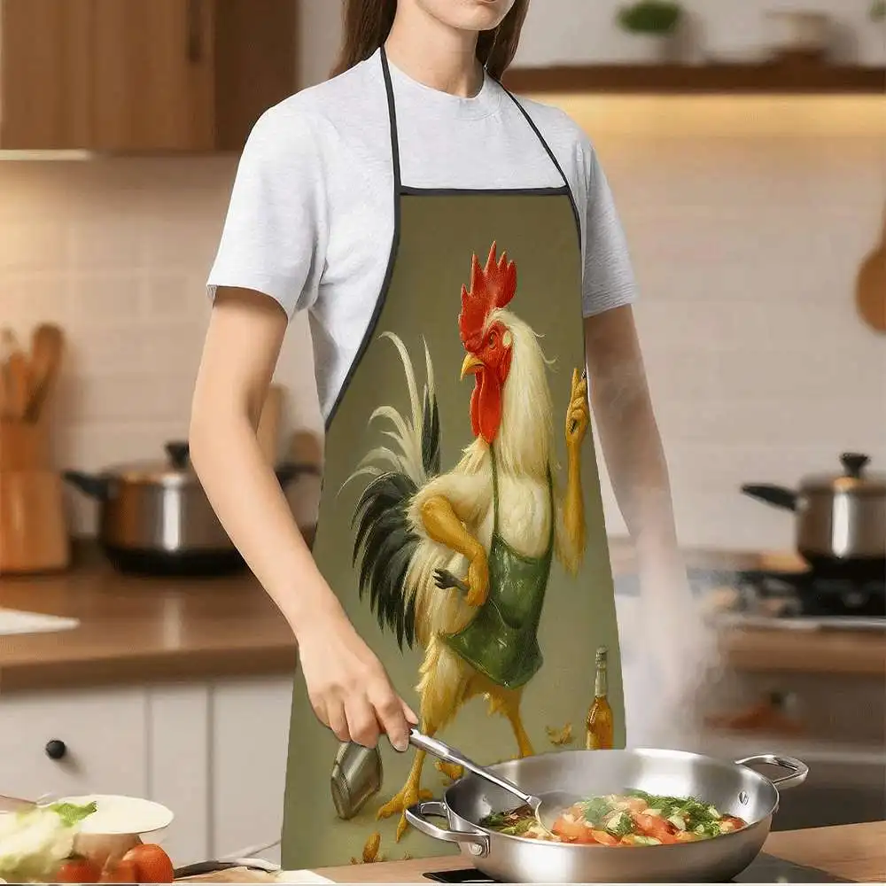 Chef Rooster Apron, Stain-Resistant & Durable, Protective Apron for Kitchen, Restaurant & Barber