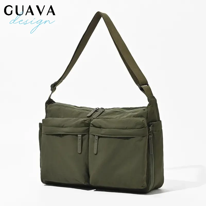 

Нейлоновая большая сумка унисекс, легкая водостойкая сумка на плечо с множеством карманов, просторная вместимость для ежедневной работы в путешествиях