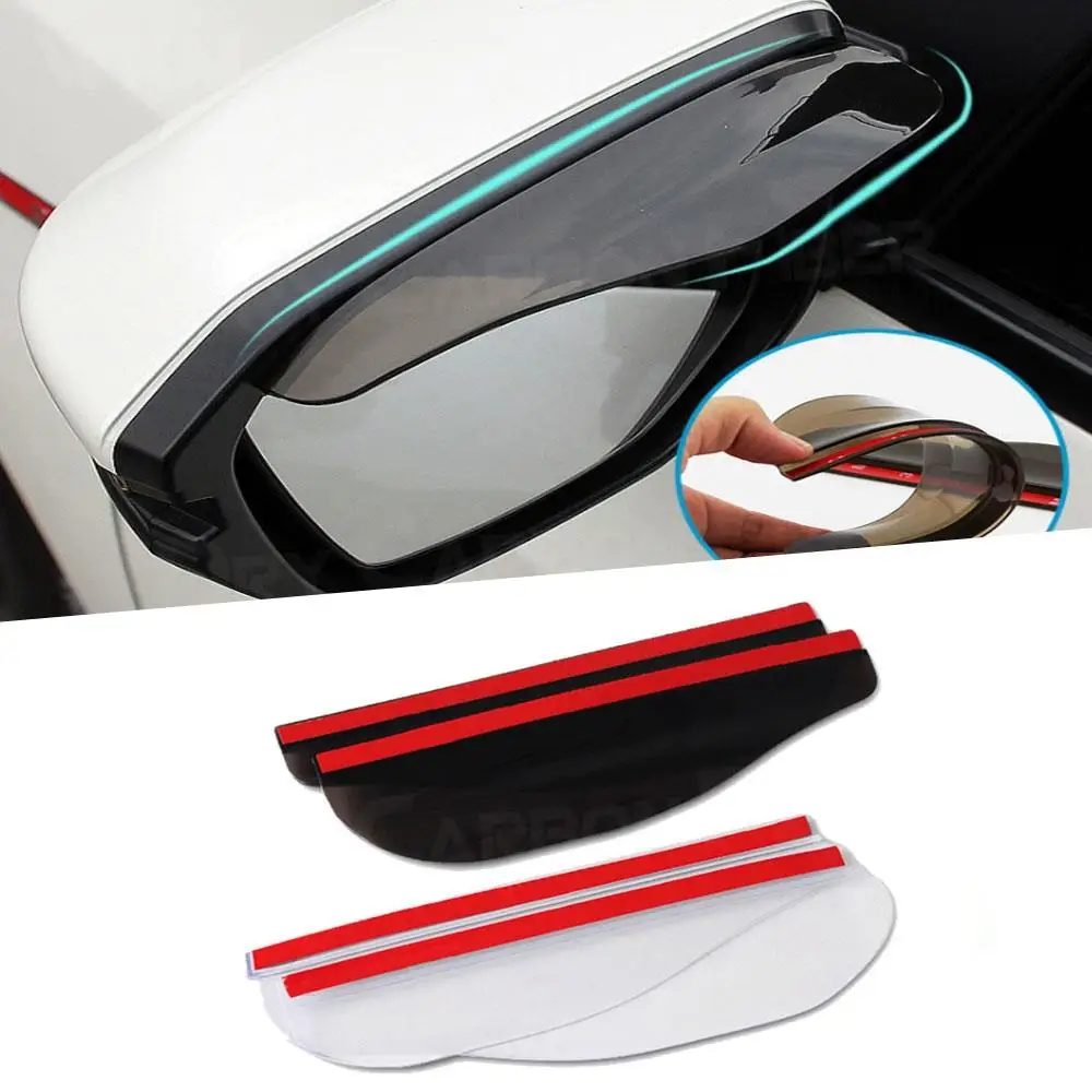 

2Pcs Universal Car Rearview Mirror Rain Eyebrow Auto Car Rear View Side Rain Shield Snow Guard Sun Visor Shade Protector PVC