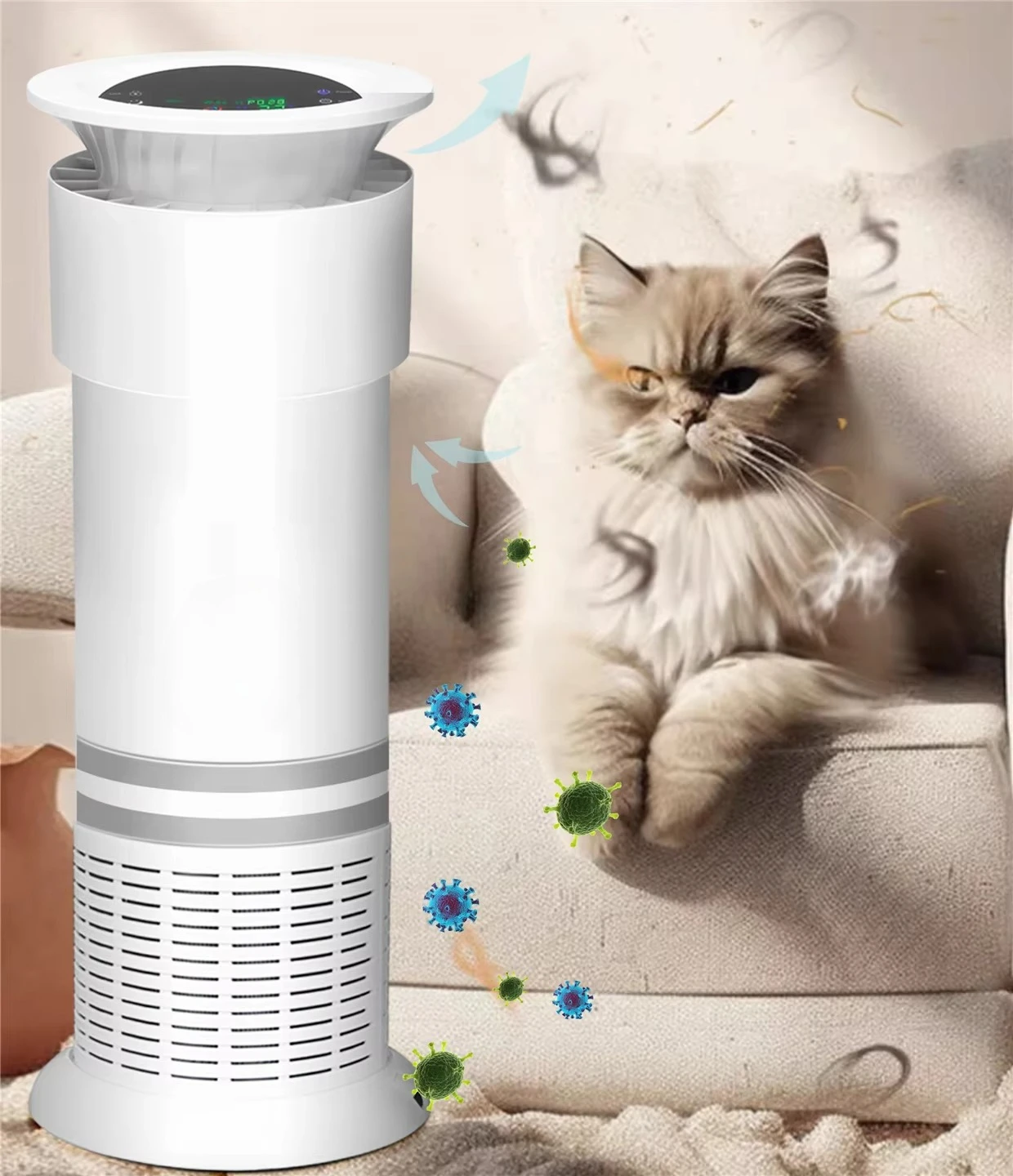 Portable HEPA Filter Air Purifier Aromatherapy Plug-In Negative Ion Freshener for House hold Hotel Use Effective Smoke Pet Odor