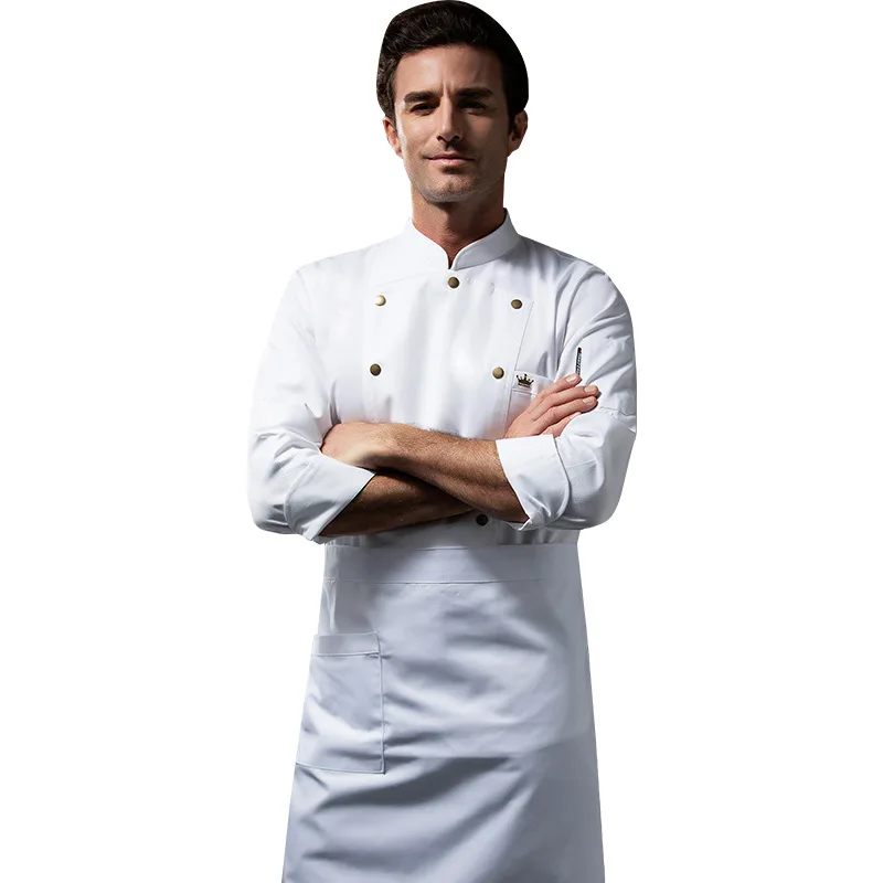 西洋レストランシェフ制服秋冬衣装ケータリングホテル食堂ベーカーケーキショップ作業服長袖