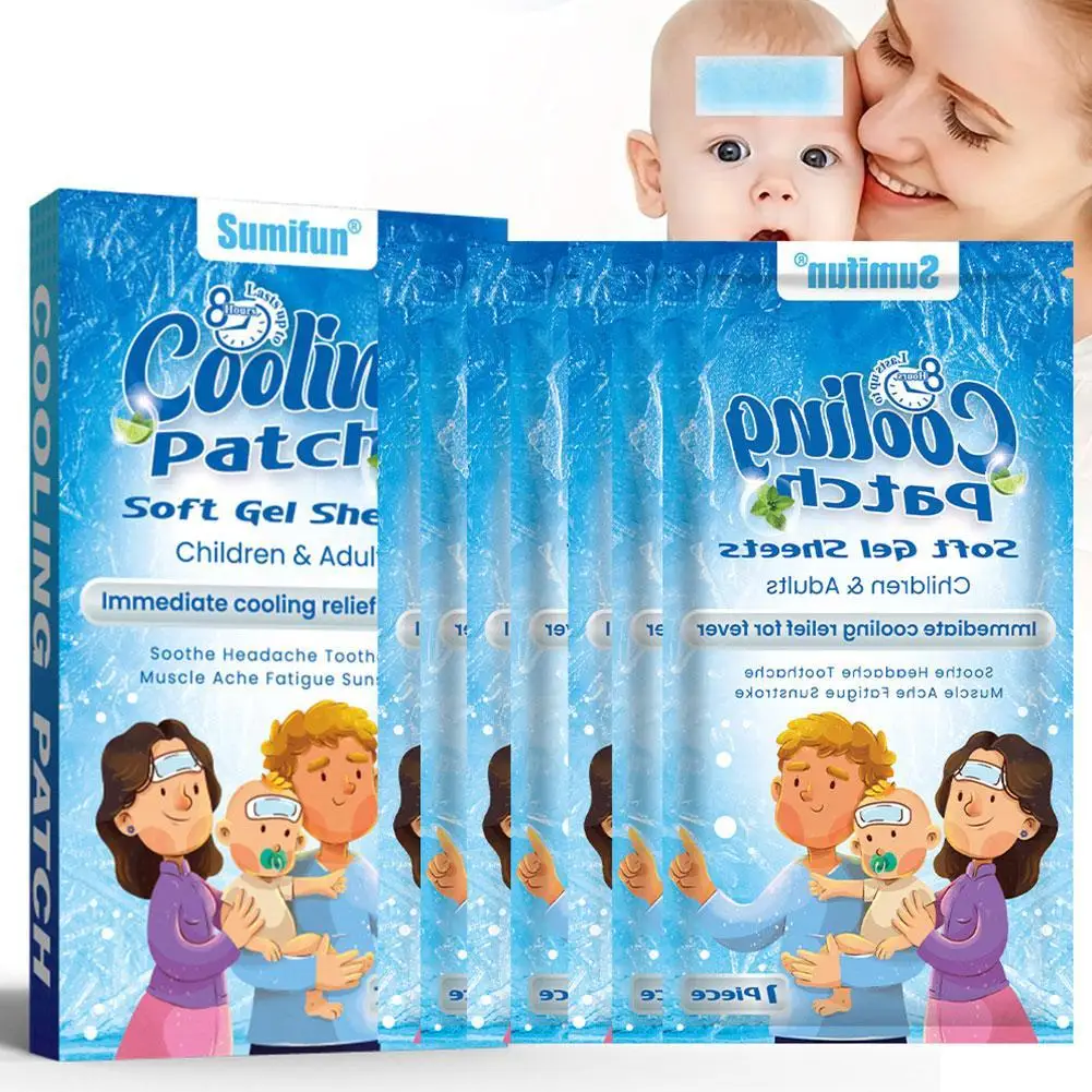 Lower Temperature Patches Adult Baby Fever Down Cooling Sticker Treatment Cold Heatstroke Sheet Plaster 7pcs/box ﻿