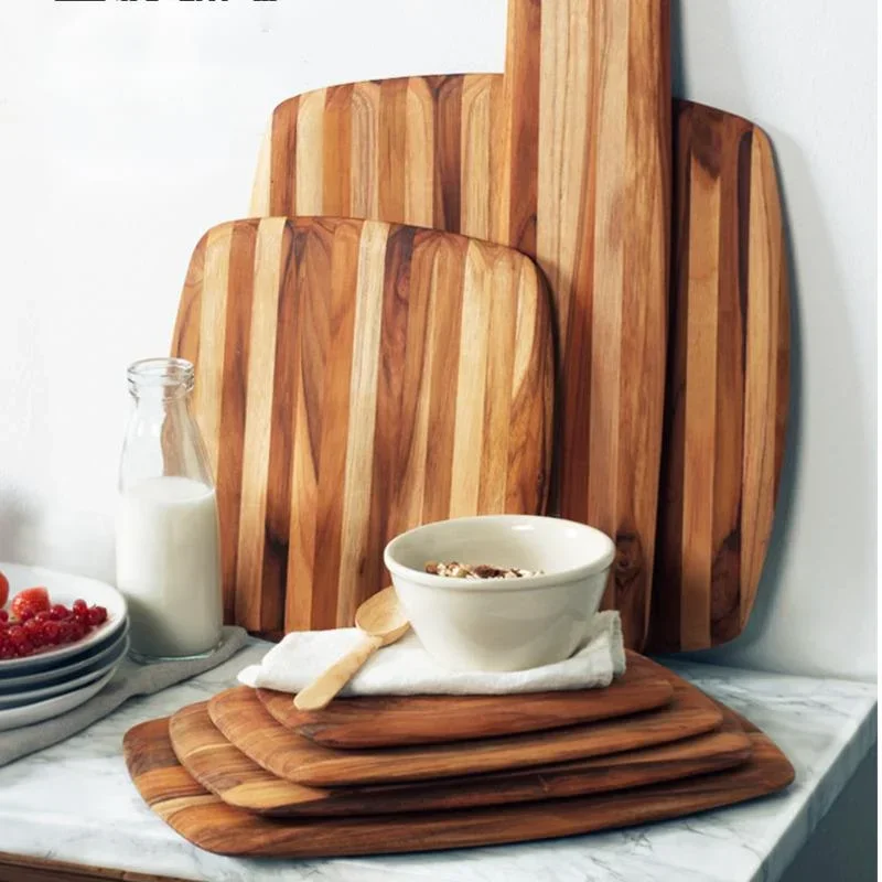 Anti-Mildew Teak Chopping Board Fruit Cutting Tool Food Grade Kitchen Board Safe Cooking Prep Board for Home Use