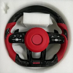 Upgrade Red Carbon Fiber Car Steering Wheel For Mercedes Benz G-Class G Wagon G63 AMG G500 G550