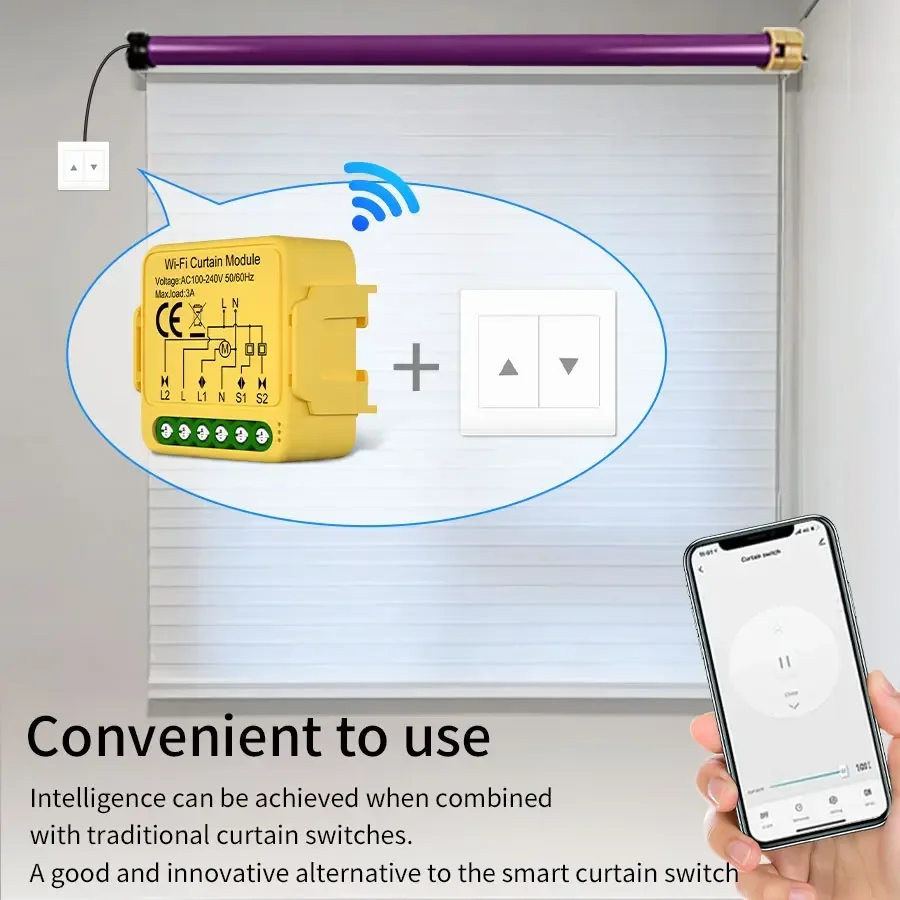 Tuya Smart WiFi ZigBee3.0 Curtain Switch Module 3A Blinds Roller Shutter Electric Motor Smart Switch Supports Alexa Google Home