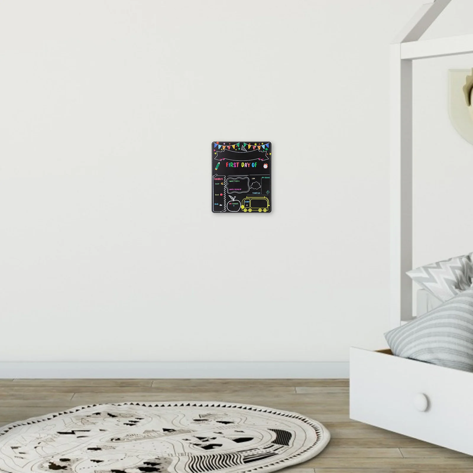 Pizarra de doble cara, tablero escolar compacto, recuerdo de fotos del primer día, decoración de aula de madera ligera, reutilizable