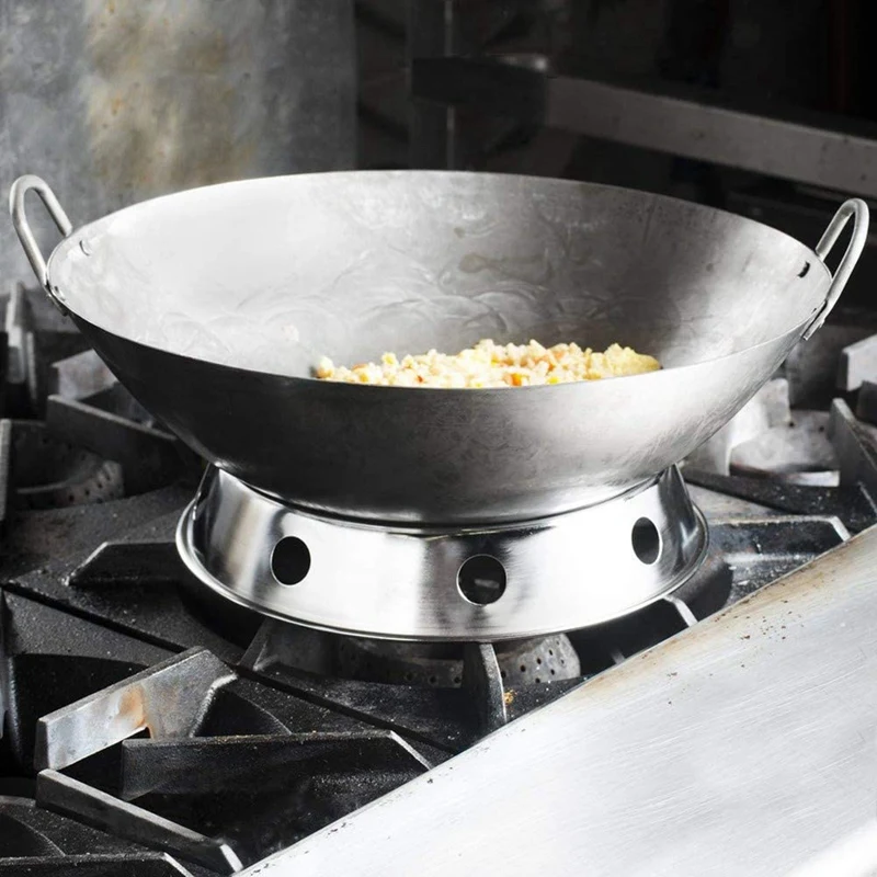 

A47U Universal Wok Pan Support Rack Stand Wok Ring/ Round Bottom Wok Rack Universal Size for Gas Stove Fry Pans Kitchen