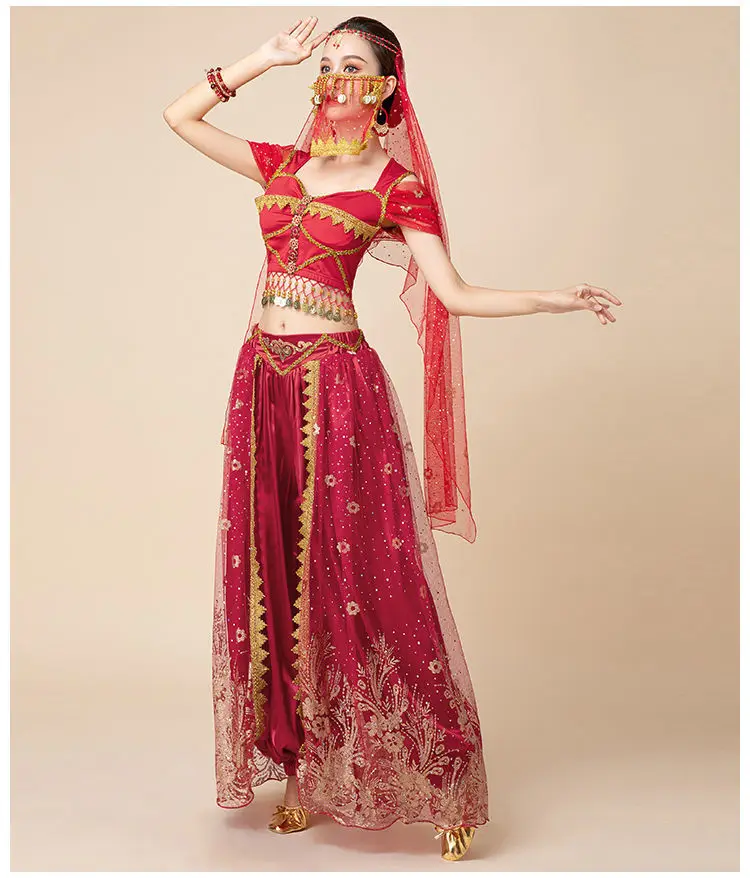 علاء الدين ياسمين الأميرة ممارسة الرقص الشرقي زي حفلة تنكرية أداء نمط دعوى للنساء زي الهالوين #5