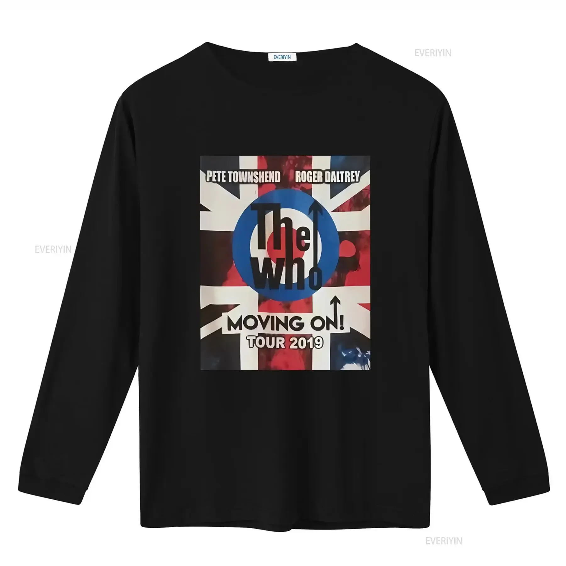 The Who 2019 Moving On Tour T Shirt Men's XL Band Merch with British Flag and Iconic Design vintage Washed homme Stretched