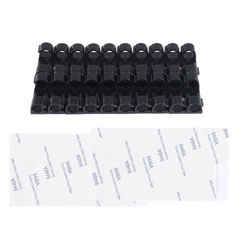 ABLL-20Pcs/Lot Wire Fixing Clamp Clip Desktop Wire Clear Up Clips Holder Clamps Cable Clip Device USB Cord Clips Holder Organise