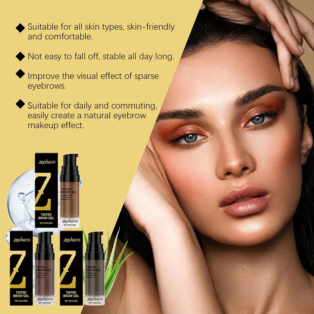 10g Gel Per Sopracciglia Durata Impermeabile Colorato 3D Sopracciglia Gel Per Sopracciglia Trucco Liquido Sopracciglio Crema Colorante Marrone Sopracciglio Gel