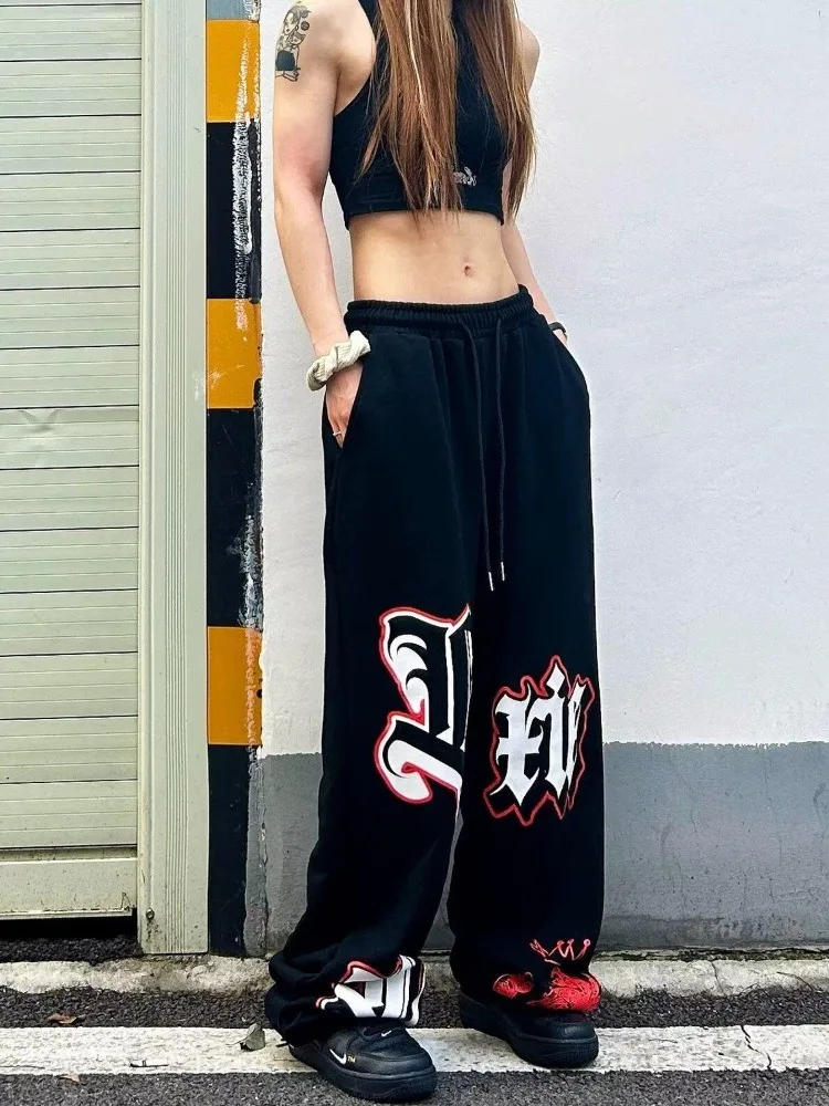 

HOUZHOU Y2k Baggy Joggings Sweatpants Vintage Woman Oversized Korean Fashion Pants Harajuku Streetwear Gothic Hip Hop Trousers