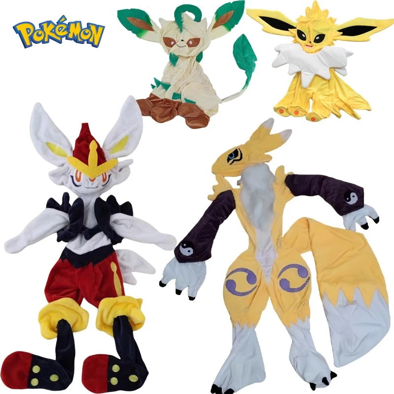 

50CM Pokémon Cinderace Leafeon Plush Toy Leather Case Youkomon Cartoon Animal Comfortable Soft Doll Note: Only Leather Shells