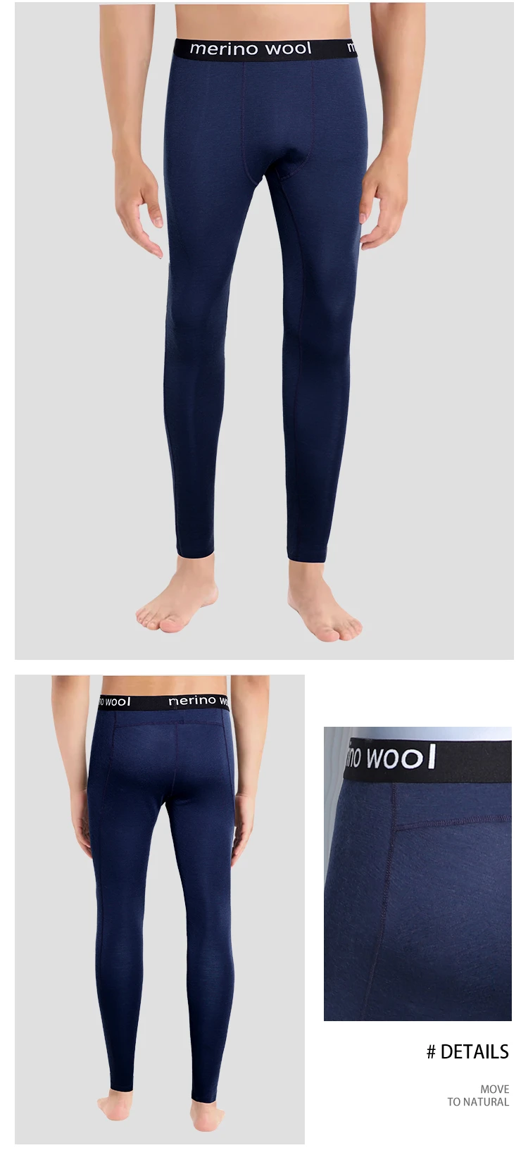 SNUGSHEEP Sous-vêtements Thermiques 100 % Laine Mérinos Super