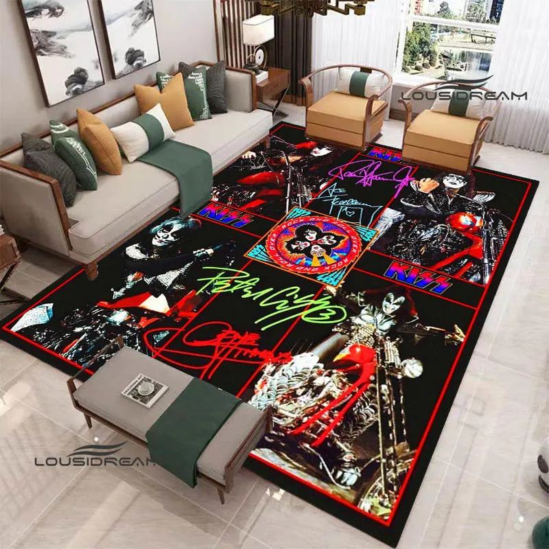 KISS band Printed Carpet Kids Play Carpet Living Room Bedroom Beautiful Carpet Balcony Bathroom non-slip carpet birthday gift