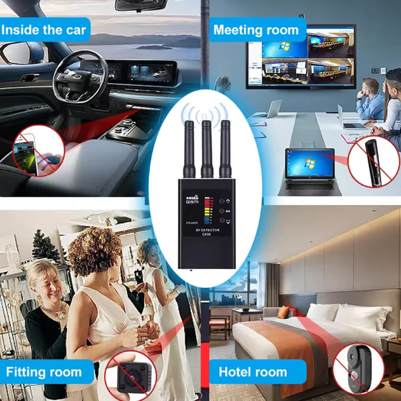 อาหารแอบมองที่เครื่องตรวจจับกล้อง GPS tracker การตรวจจับกล้องที่ซ่อนอยู่อุปกรณ์ดักฟัง Military Professional Edition