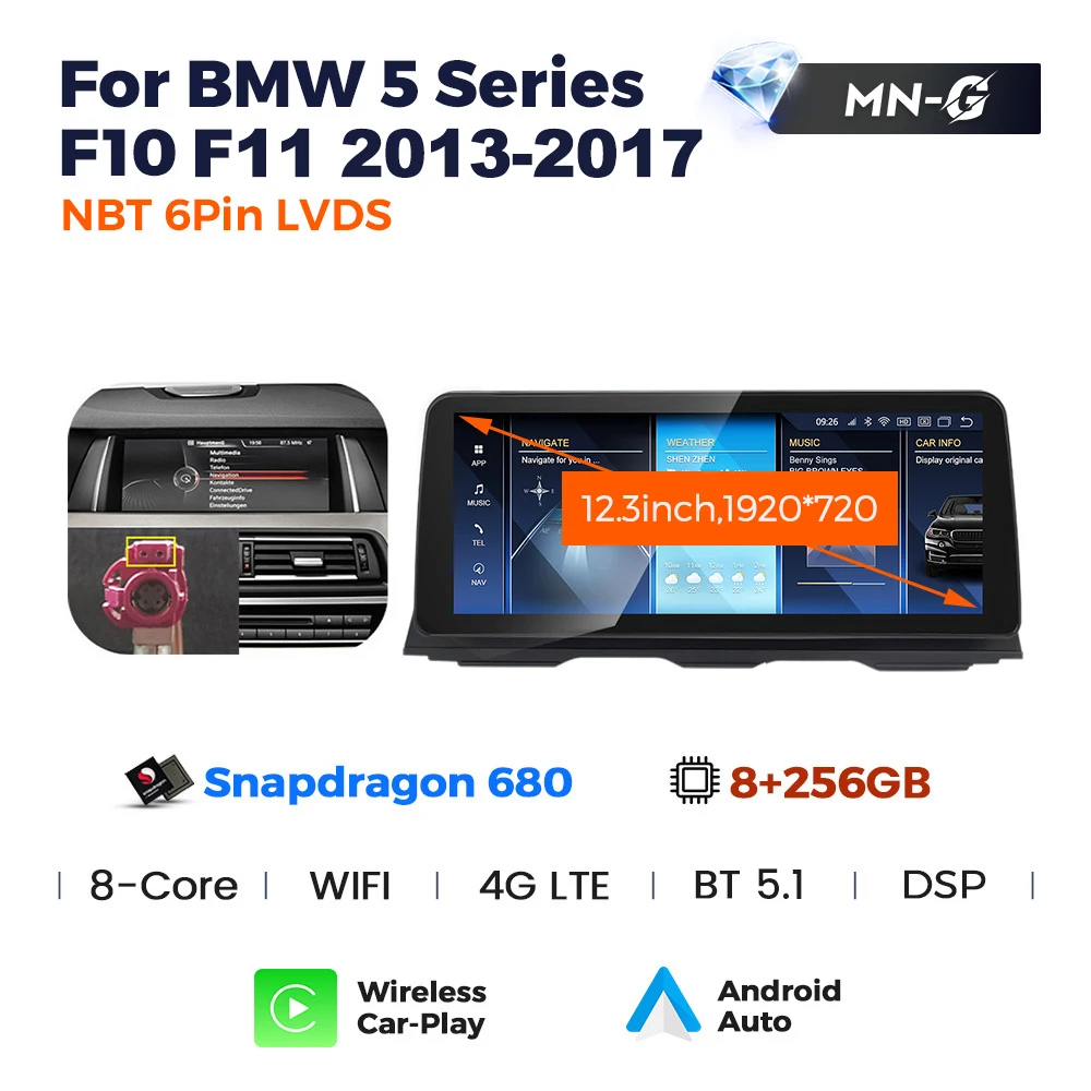 3/4シリーズNBT用10.25インチNavifly製Androidナビ BMW 3シリーズ F30