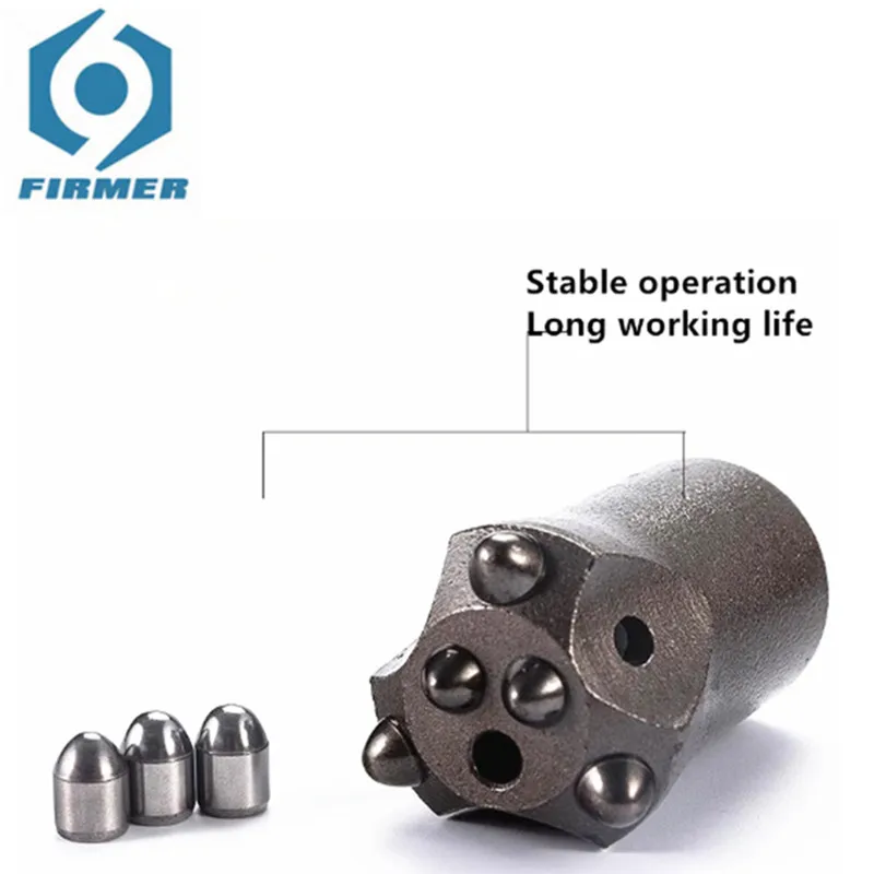 5pcs 28-100mm Hard Rock Mining Drilling Tools Taper Spherical Button Drill Bit in Quarrying Stone Tunnel Construction