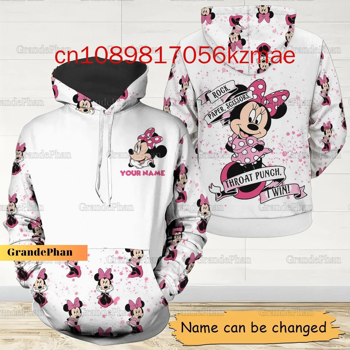 2024 New Disney Minnie Mouse 3D Hoodie Women\'s Hoodie Yoga Pants Set Disney Yoga Sweatpants Hoodie Fashion Sports Suit