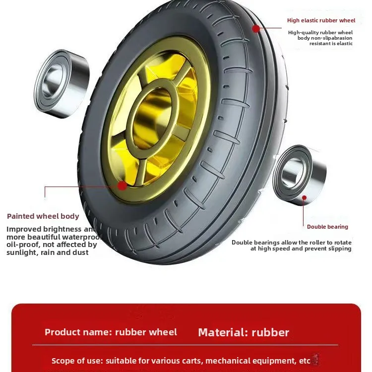Heavy Duty Rubber Swivel Furniture Caster Double Bearings Optional Brake To Inch Wheel Choices Trolleys Work Tables