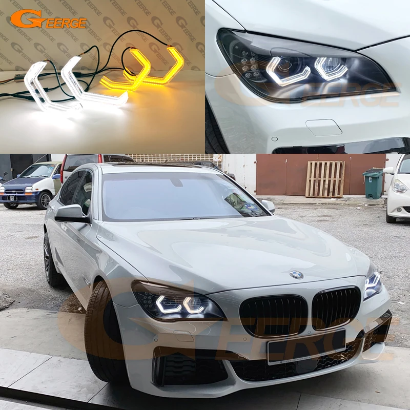 For BMW F01 F02 F03 F04 730d 740d 740i 750i 760i Ultra Bright Concept M4 Iconic Style LED Angel Eyes Halo Rings Kit Day Light