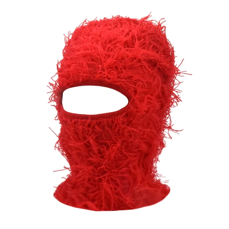 2024 New Hip Hop Balaclava Distressed Knitted Caps Full Face Ski Mask Women Outdoor Camouflage Fuzzy Ski Balaclava Beanies Hat, image 14