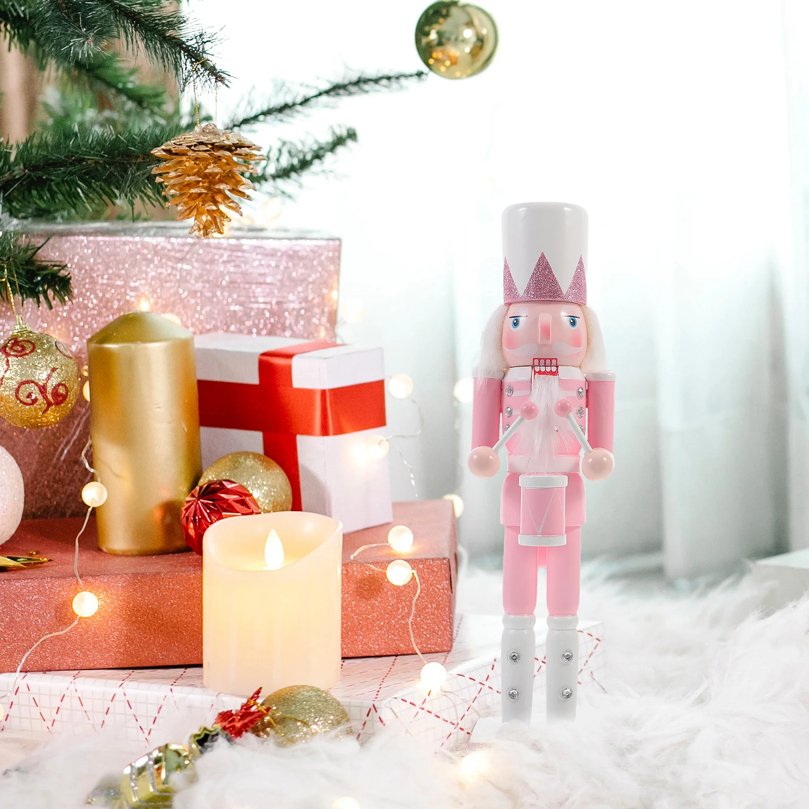 

Christmas Traditional Nutcracker Decoration Wooden Xmas Tabletop Holiday Wood Craft Gift Home Ornament Wooden Nutcracker