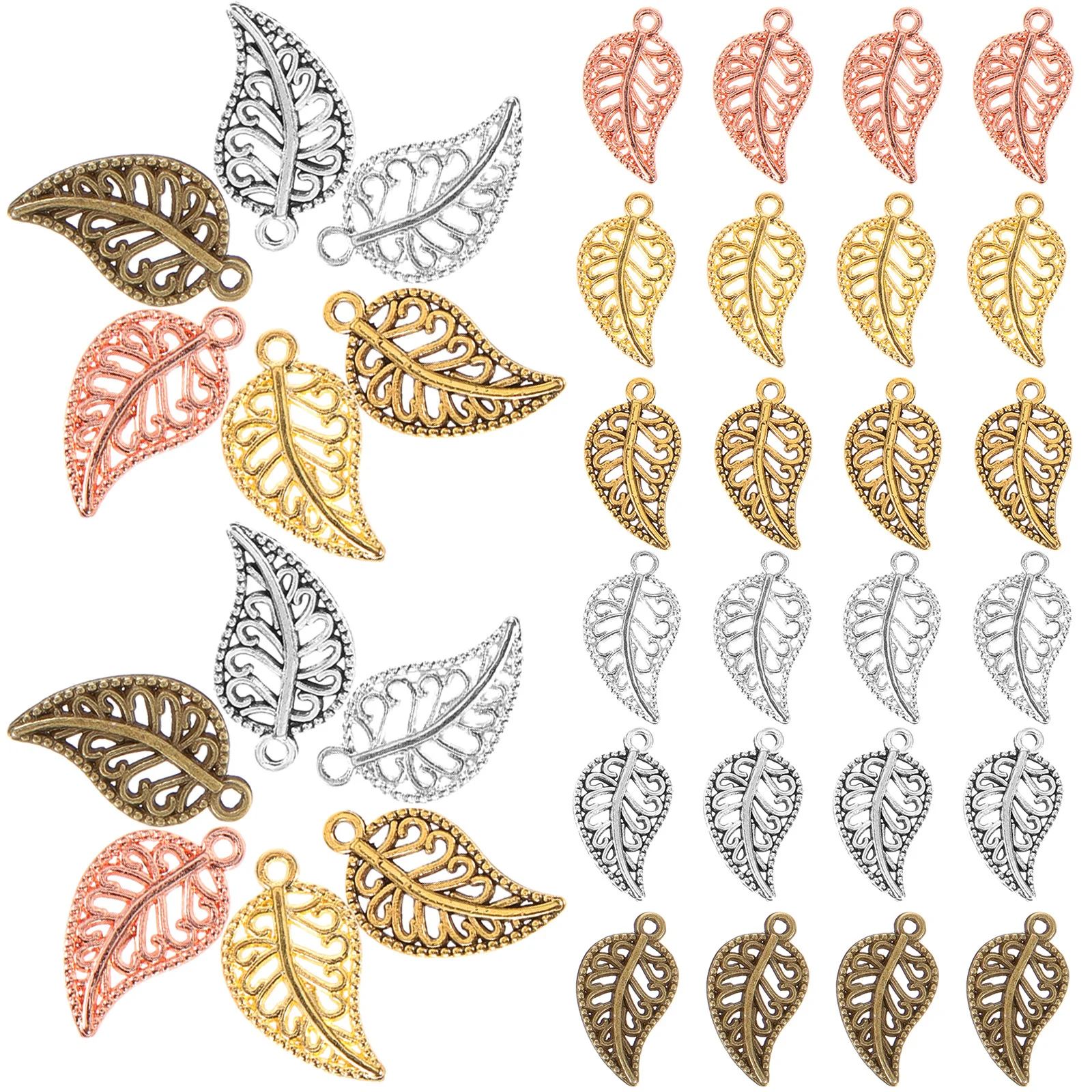 

300 шт., подвески в виде листьев из сплава, аксессуары для самостоятельного изготовления ювелирных изделий, подвески в виде полых листьев для серег, ожерелья, браслетов, поделки