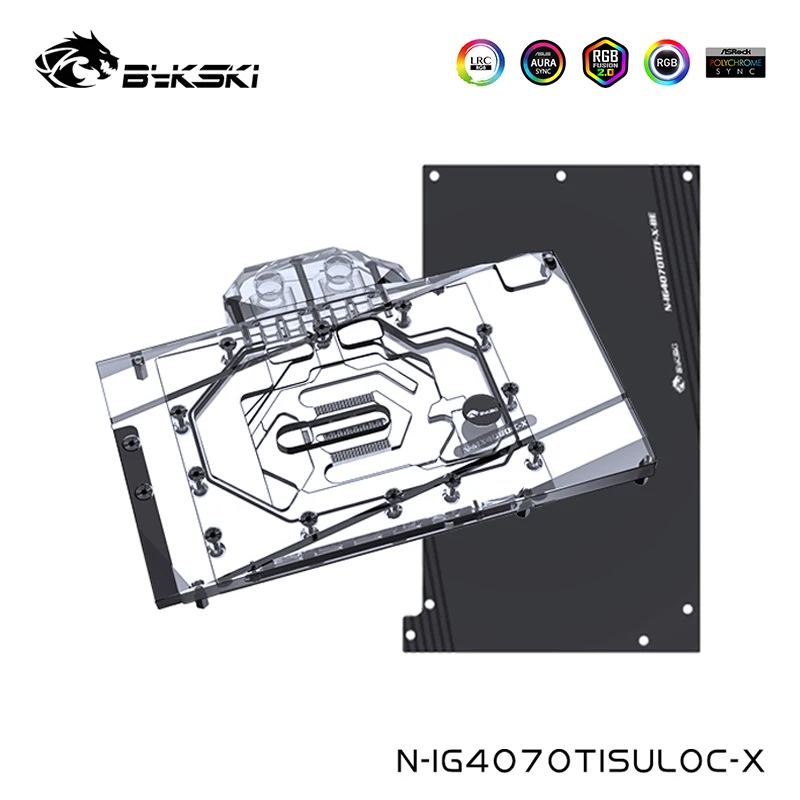 Bykski GPU Water Block Compatible Colorful iGame Geforce RTX 4070Ti SUPER Ultra W OC 16G V2,With Backplate,N-IG4070TISULOC-X