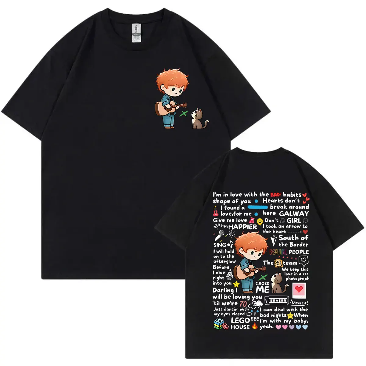 

Ed Sheeran European Tour 2025 Graffiti T-shirt Harajuku Y2k Short Sleeve T Shirts Men Women Clothing Fashion Hip Hop T-shirts