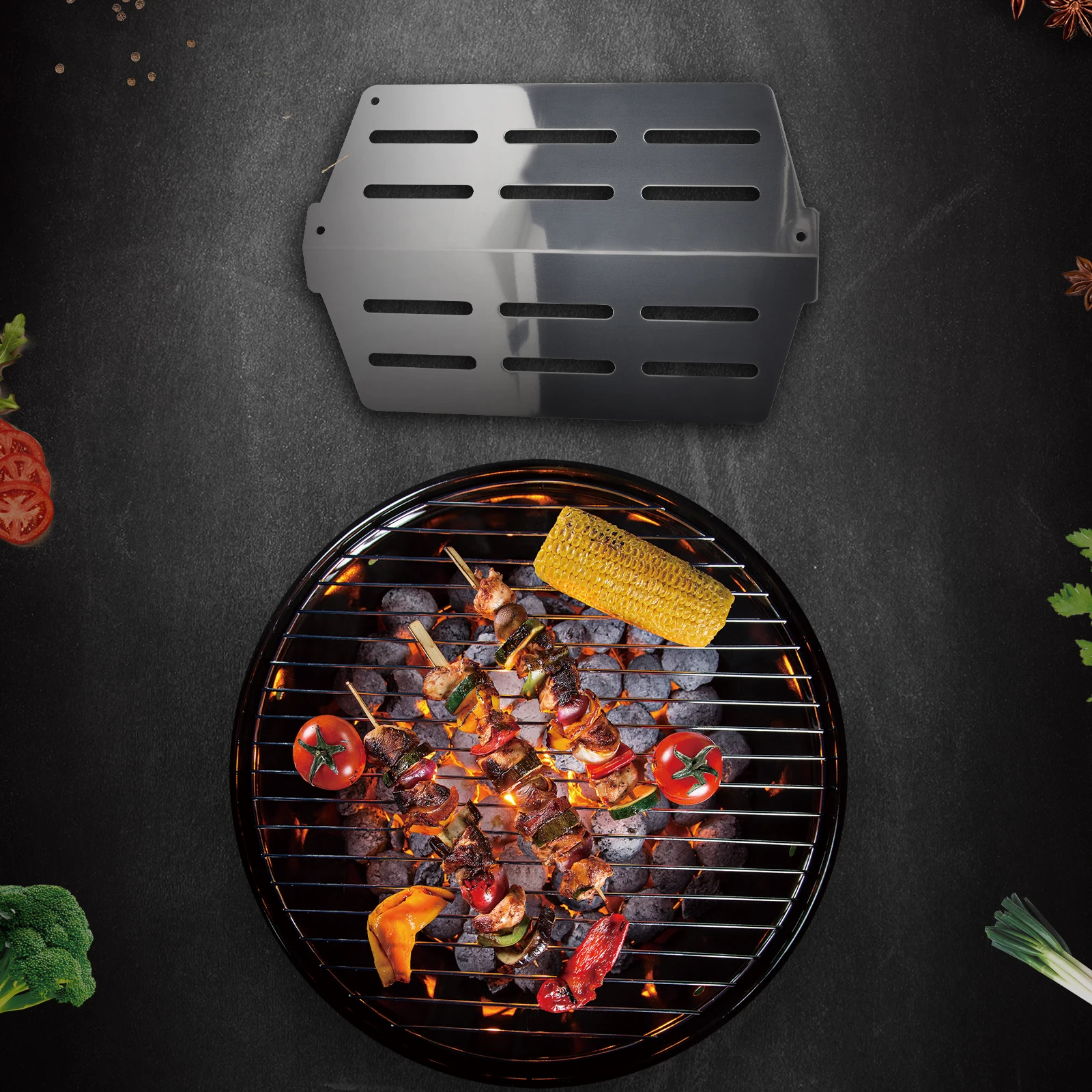 

2Pcs Gas Grill Heat Plates Stainless Steel Durable Flame Tamer BBQ Parts Heat Resistant High Temperature Stove Insulation Boards