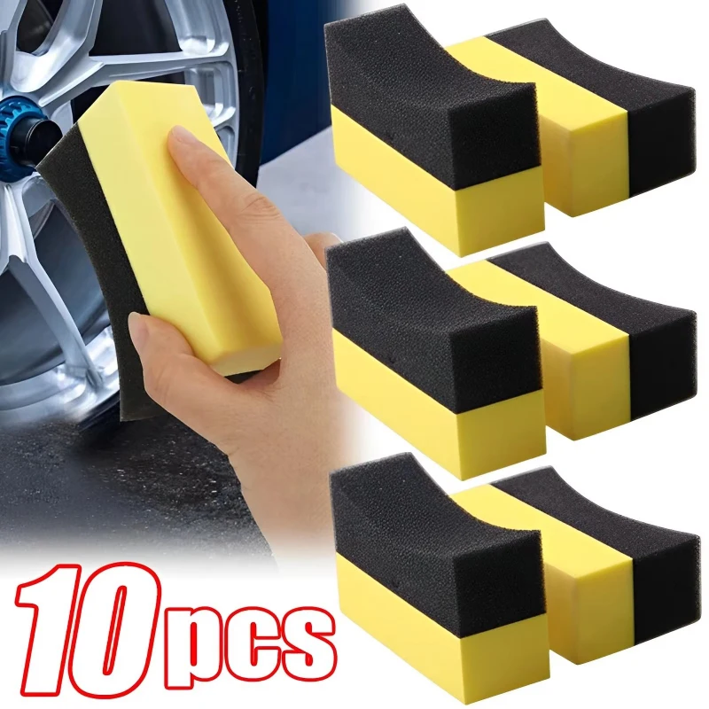 1/10Pcs Car Wheel Cleaning Sponge Tire Wash Wiper Water Suction Sponge Pad Wax Polishing Tyre Brushes Tools Car Wash Accessories