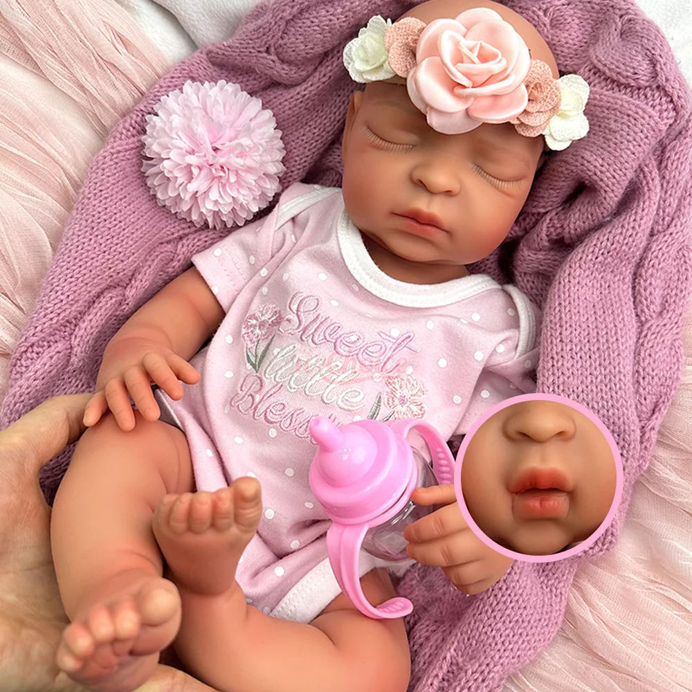 17" Ultra Realistische Siliconen Reborn Babypop Kunstenaars Wasbare Handgemaakte Levensechte Reborn Pop Voor DIY Verzamelaars Kerstcadeau