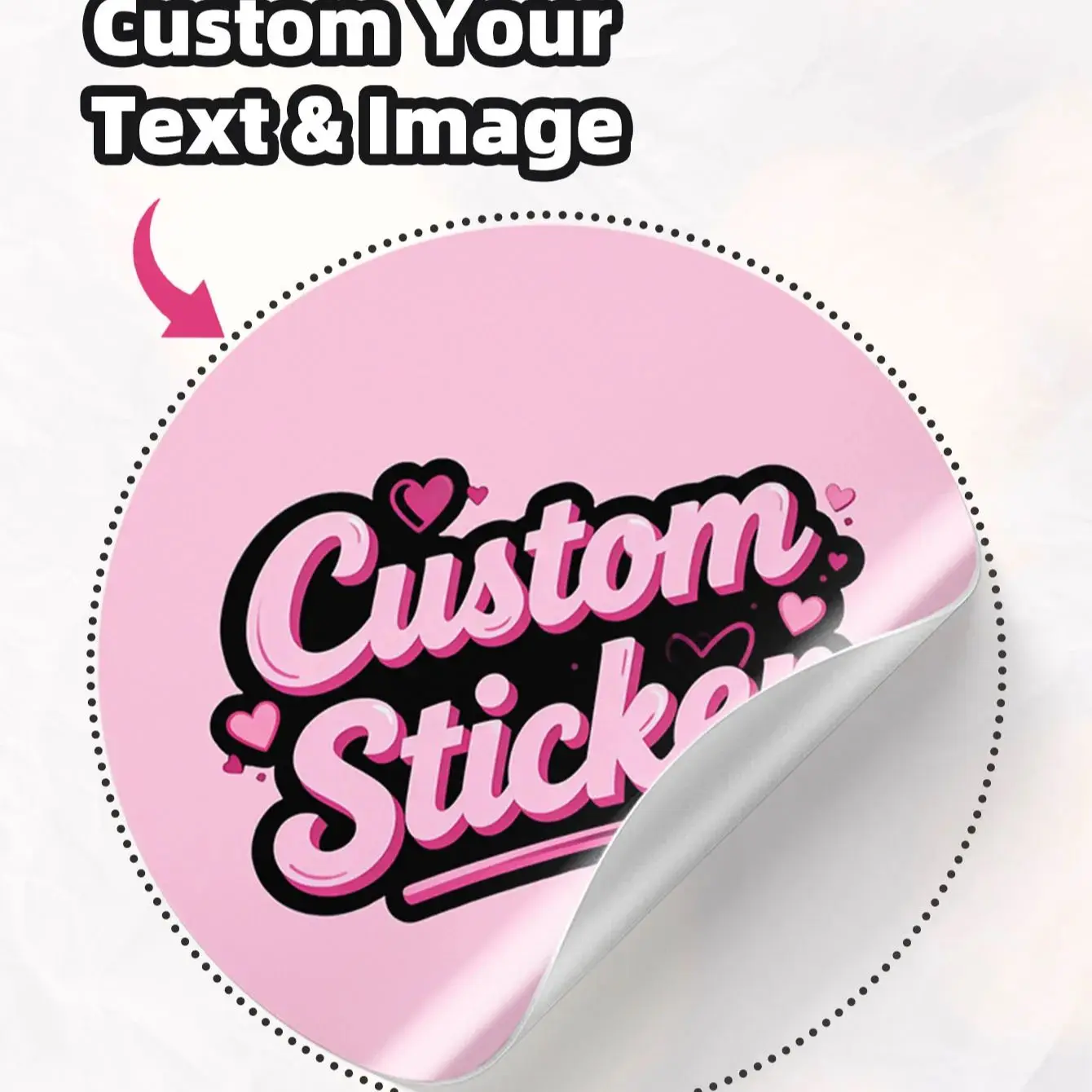 1/50/100pcs  Custom Round Waterproof Custom Stickers Personalizable with Logo Image Text for Any Occasion