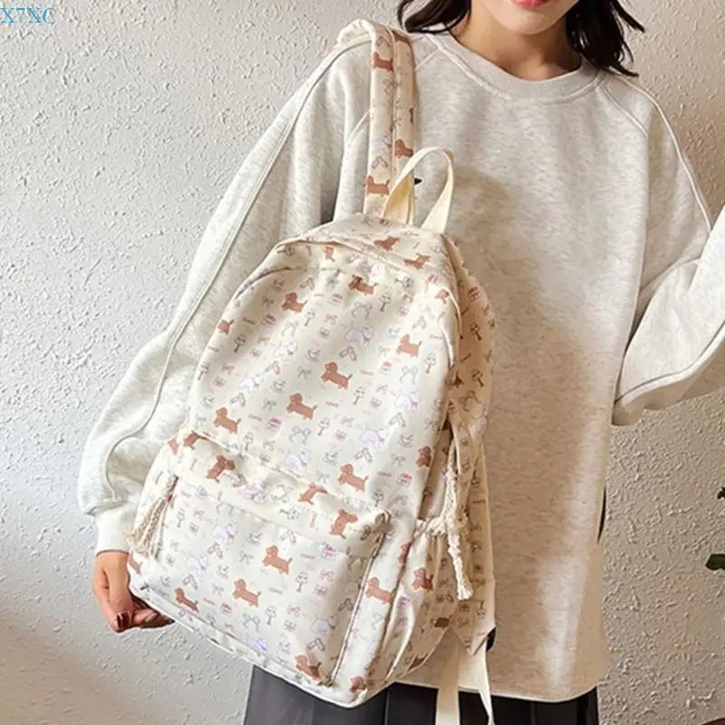 X7XC Travel Backpack for Woman and Girls Large Capacity Daypacks Lovely Dogs Backpack Students School Bag