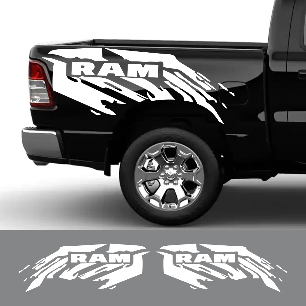 ملصقات سرير رشاش صغيرة ، ملصقات ديكور تصنعها بنفسك ، غطاء فينيل لدودج رام ، هيمي ، أو ، أو ، شاحنة متمردة أوتو ، جذع ، قطعتين