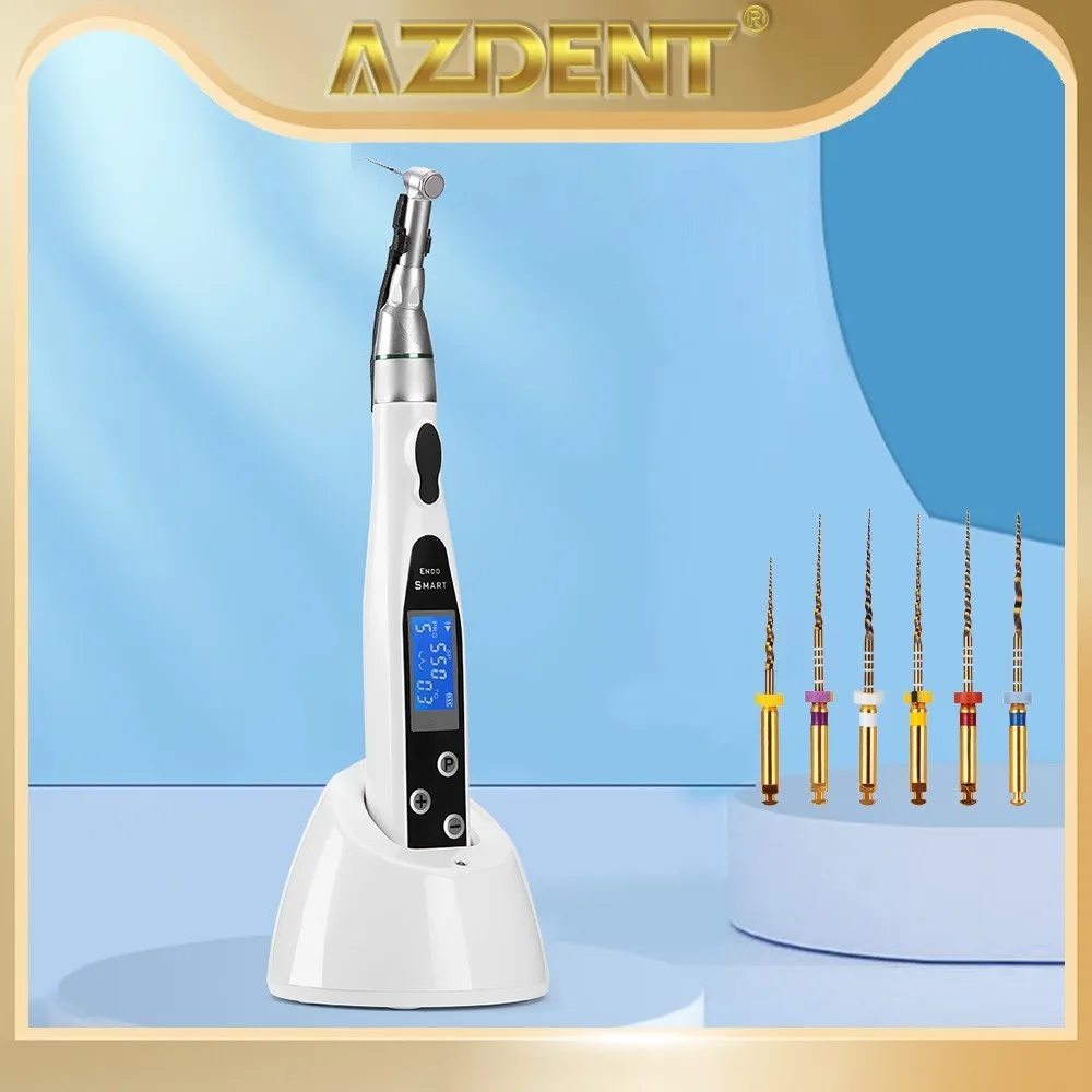 AZDENT Dental Wireless Endo Motor Smart with LED Lamp 16:1 Standard Contra Angle Endodontic Instrument