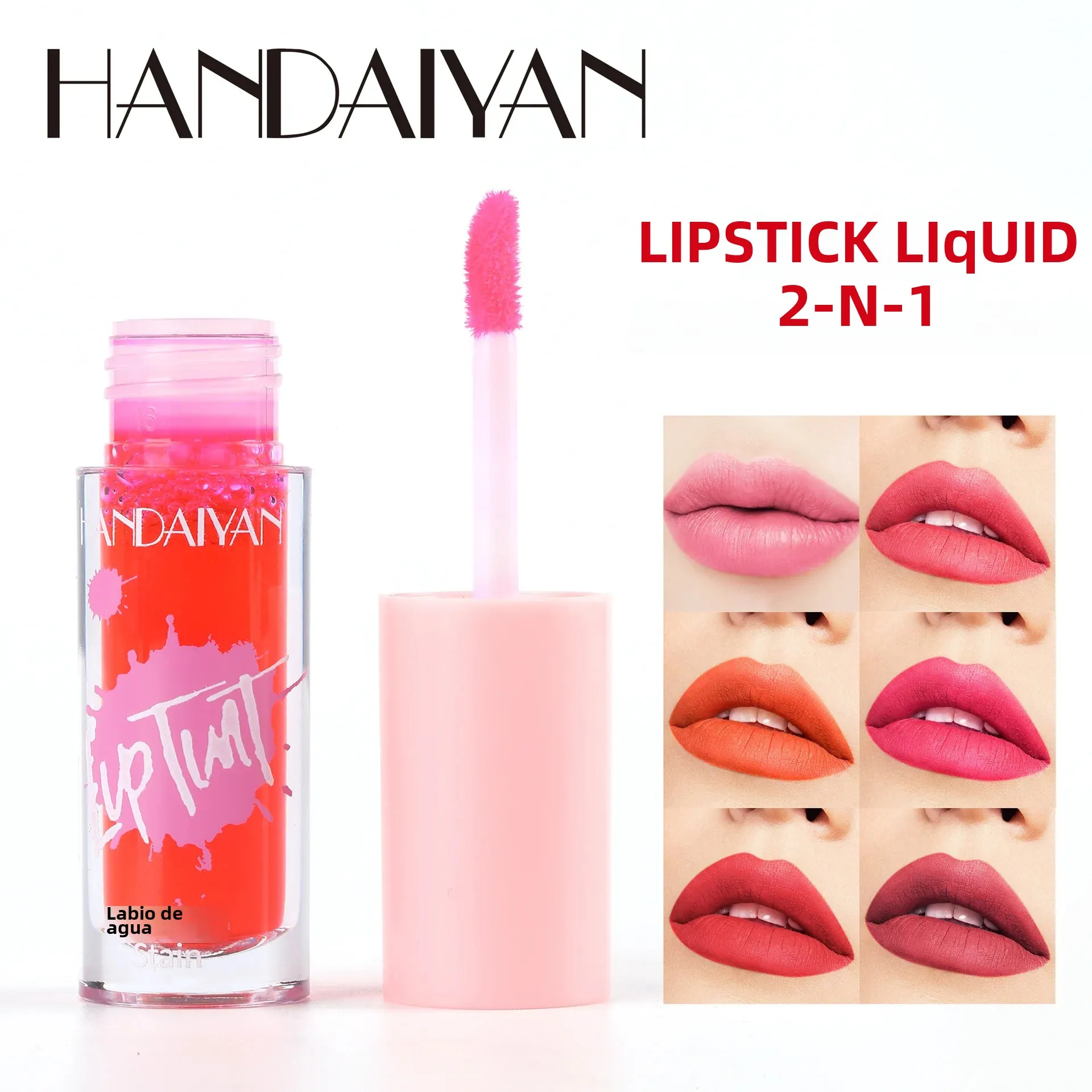 Brillo de labios multiusos, 6 colores, tinte para mejillas, tinte de labios hidratante de larga duración, colorete, maquillaje, tinte de labios, brillo de labios brillante, cosméticos