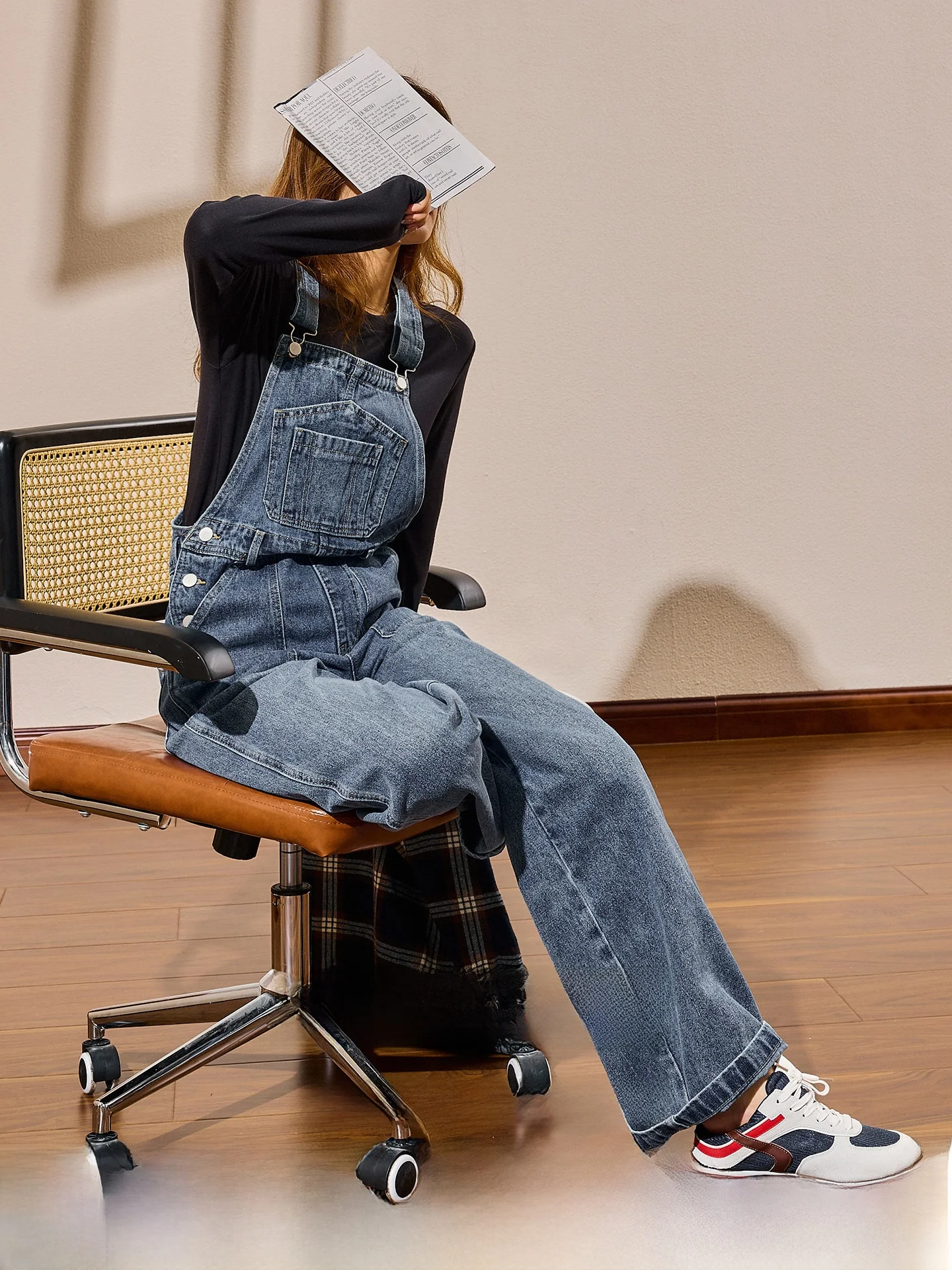 

KuNMaVi Denim Overalls Women's Straight Leg Casual Jeans Overalls Youthful Feel Spring Summer New Arrival Cotton Blend