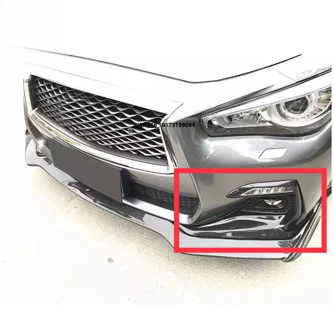 

MRD for Infiniti Q50 Sport 2018+ Real Carbon Fiber Fog Light Bezels Carbon Fiber Fog Pieces Regular Carbon and Honeycomb
