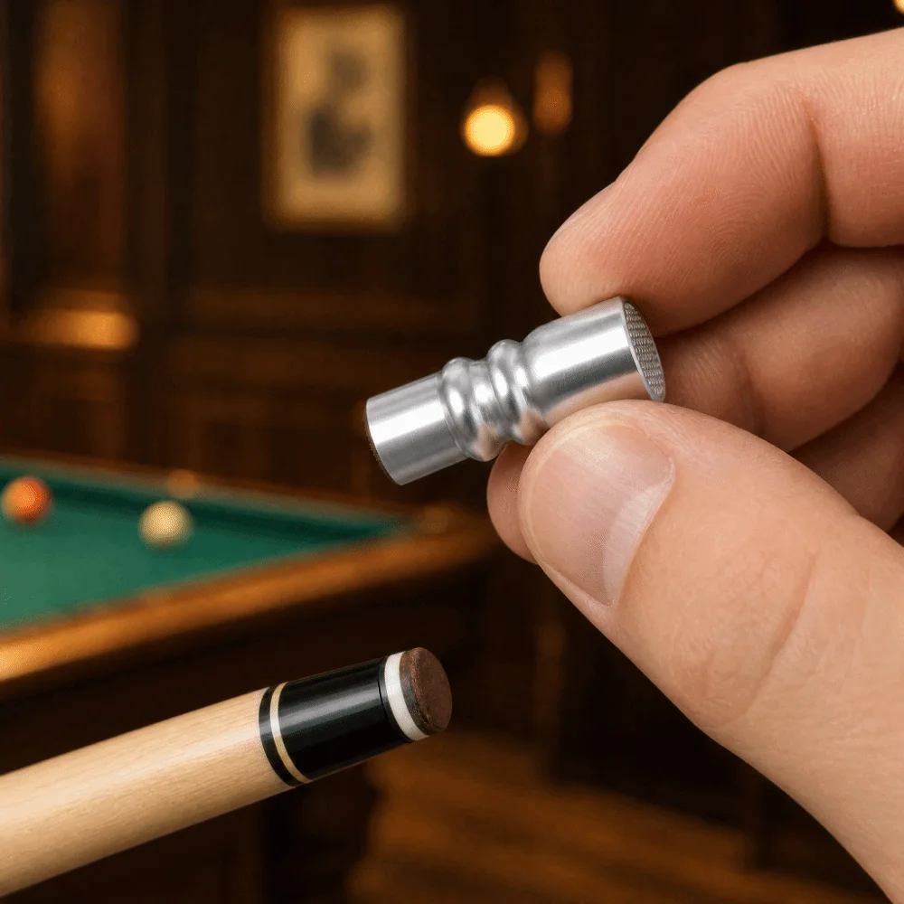 Aluminum Cue Tip Shaper Silver Cylindrical Body Snooker Tip Pricker Textured End Multi Function Billiard Repair Tool