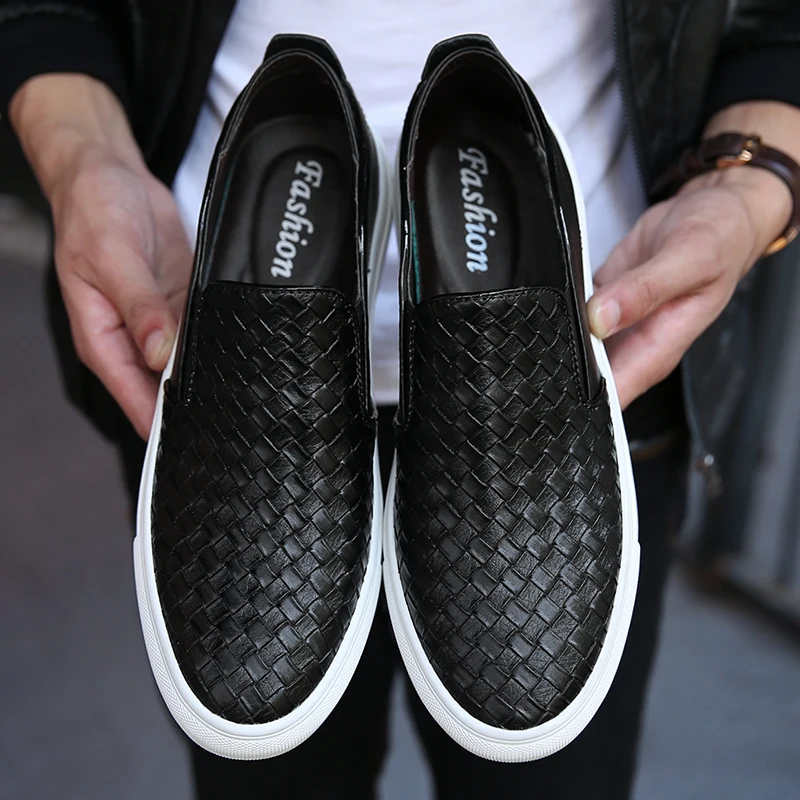 Men Oxfords Comfortable Fabrics Men\'s Casual Shoes Luxury Brand Fashion Breathable Shoes Hand Woven Shoes Antiskid Simple Shoes