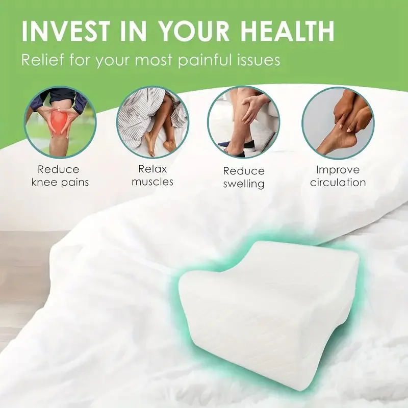 Memory Foam Knee Pillow for Pregnant Side Sleepers Leg Pillow for Sciatica Pain Relief Body Pillows with Removable Pillowcases