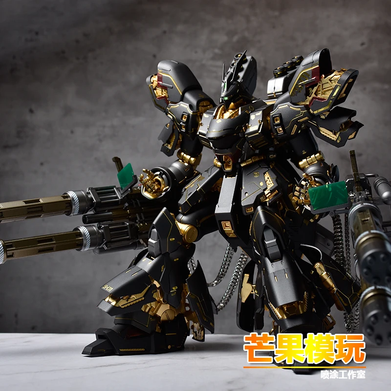 

BLACK GOLD MG 1/100 Model MSN-04 SAZABI Ver .KA Golden Black Special coating plating Mobile Suit Kids Toys Assemble Model DABANN