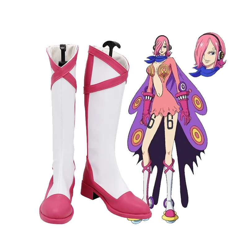 

Vinsmoke Reiju Cosplay Shoes Anime Role Play Pink Boots For Women