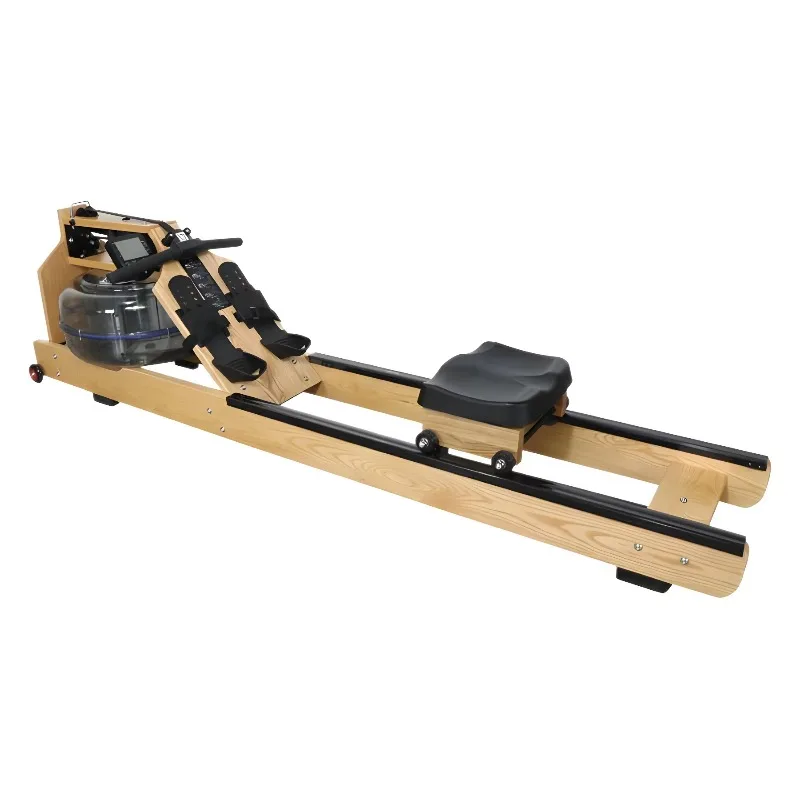Wood waterproof rowing machine household indoor fitness foldable resistance adjustment suitable for maximum user weight 150 kg